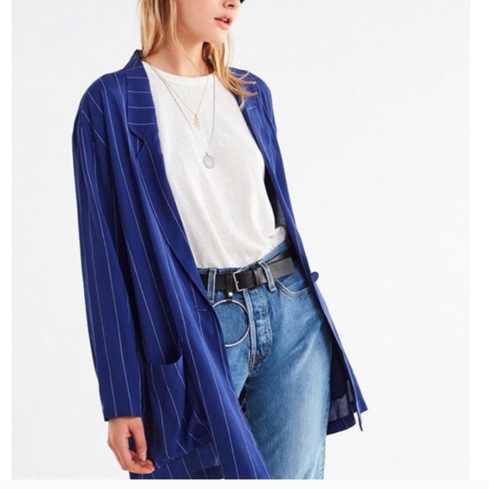 UO pinstripe boyfriend blazer